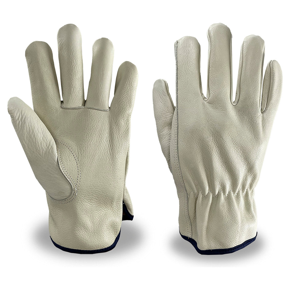 White Leather Gloves - C2V - Comfortable Cowhide Design