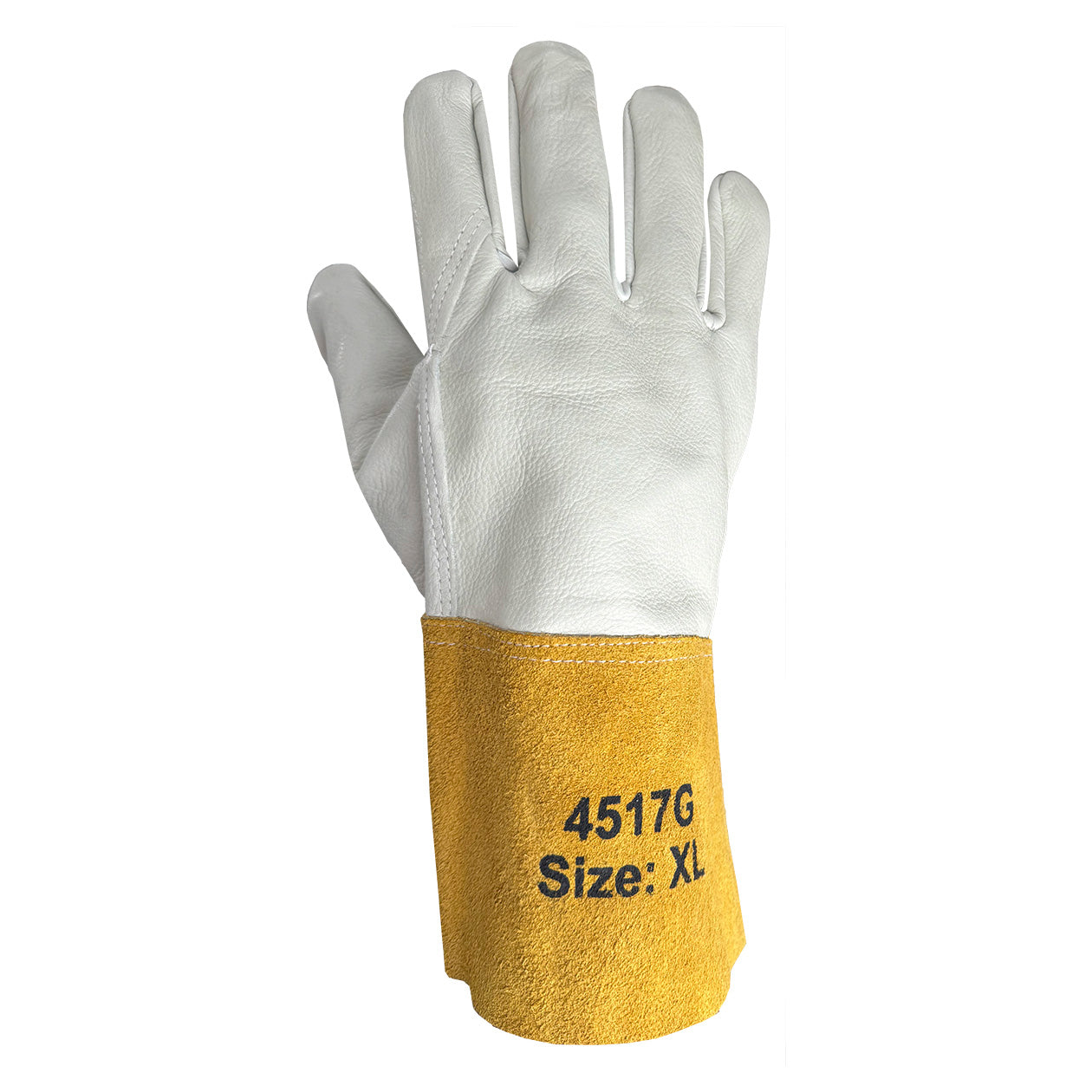 White Leather Gloves - C2V - Durable Grain Cowhide