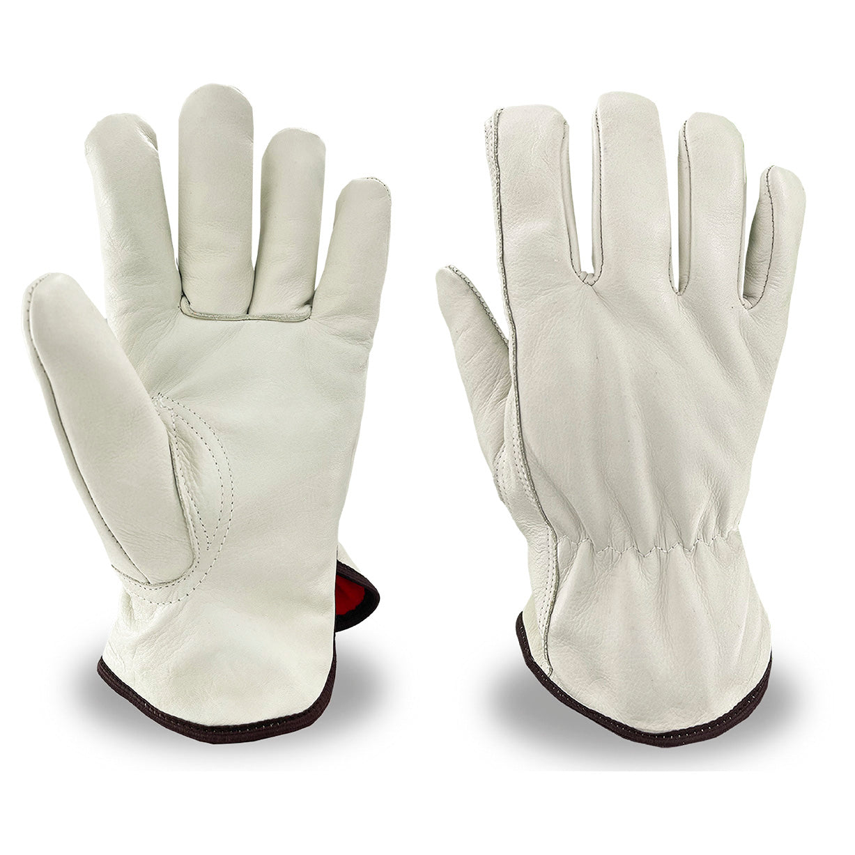 Fleece Lined Leather Gloves - C2V - Durable Insulation