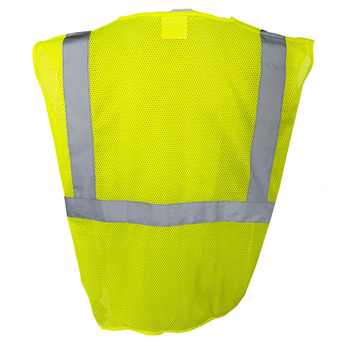 Yellow/Lime Safety Vest - C2V - Mesh Zippered Design