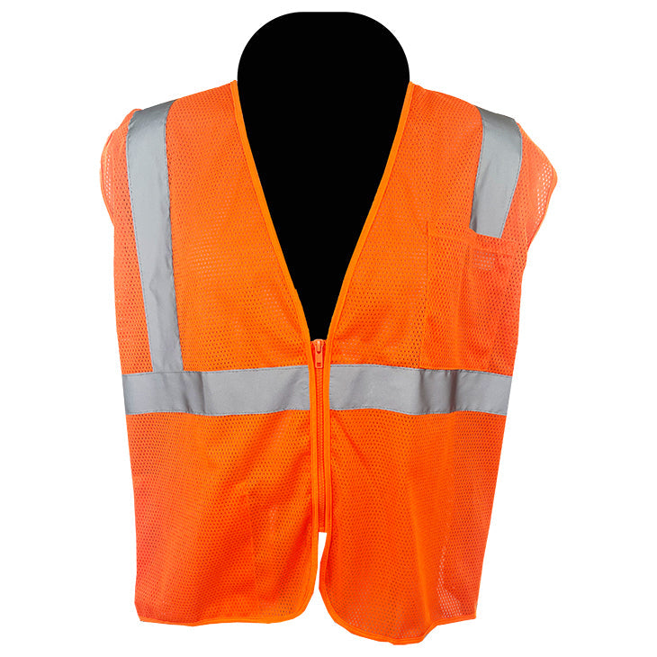 Yellow/Lime Safety Vest - C2V - Mesh Zippered Design