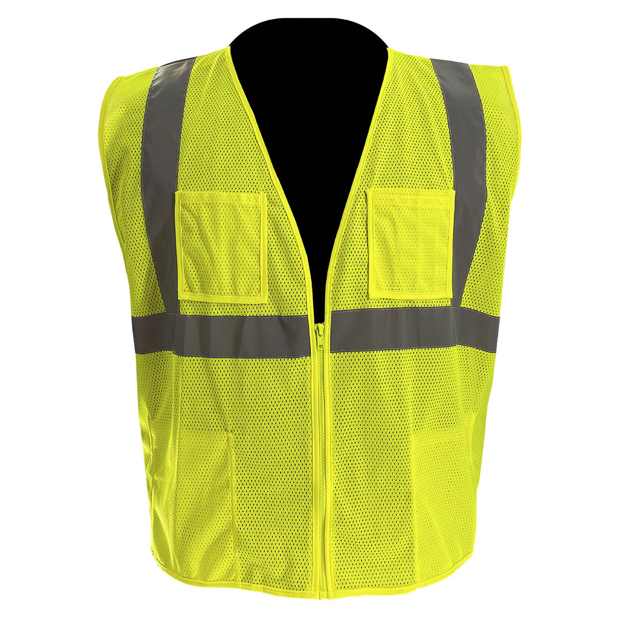 Yellow/Lime Safety Vest - C2V - Hi Vis Mesh