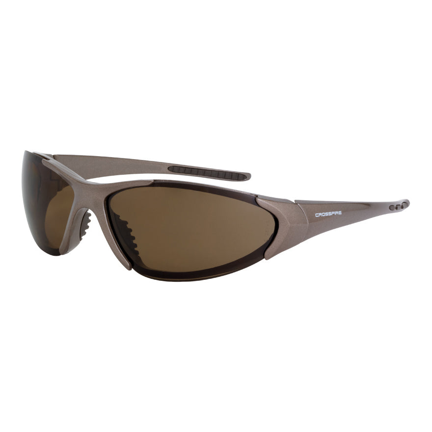 Brown Lens Glasses - CrossFire - Matte Black Frame