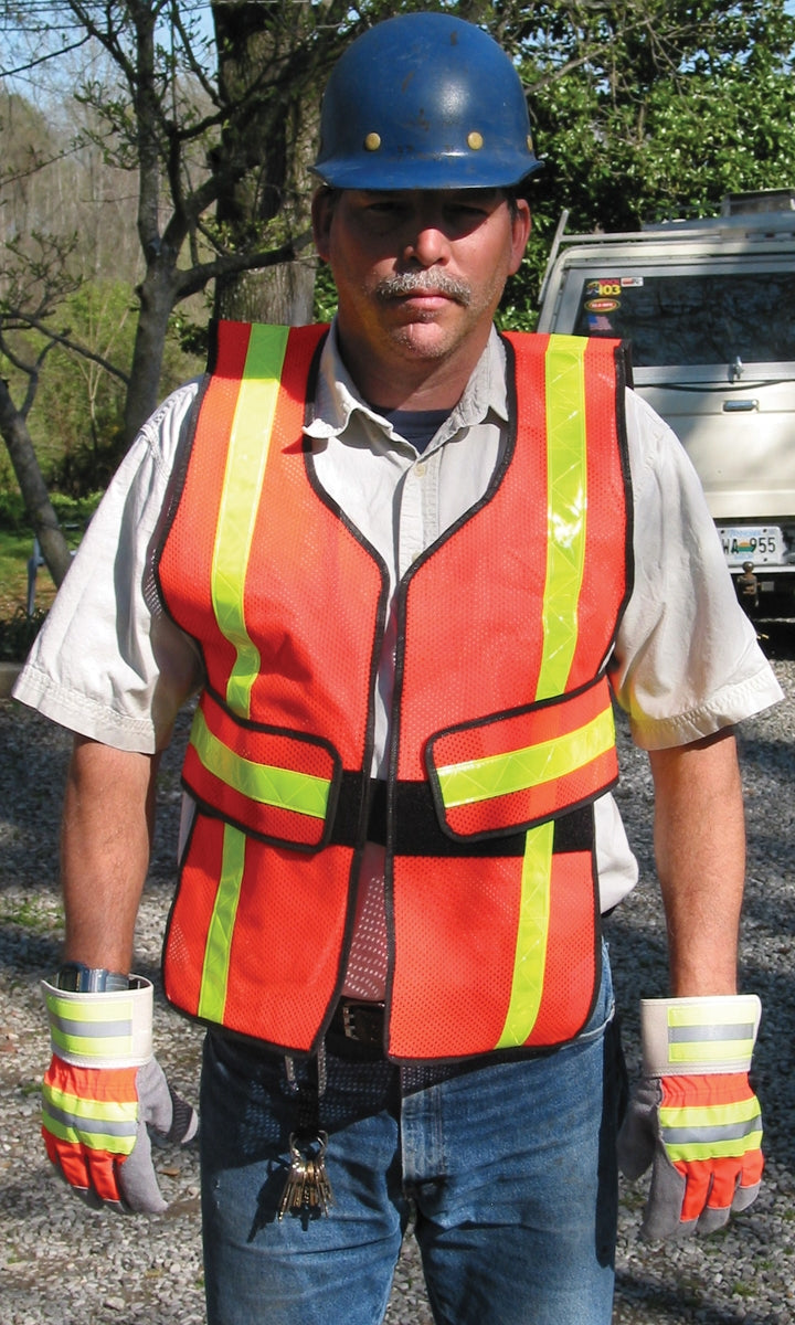 Orange Safety Vest - MCR Safety - Lightweight Mesh