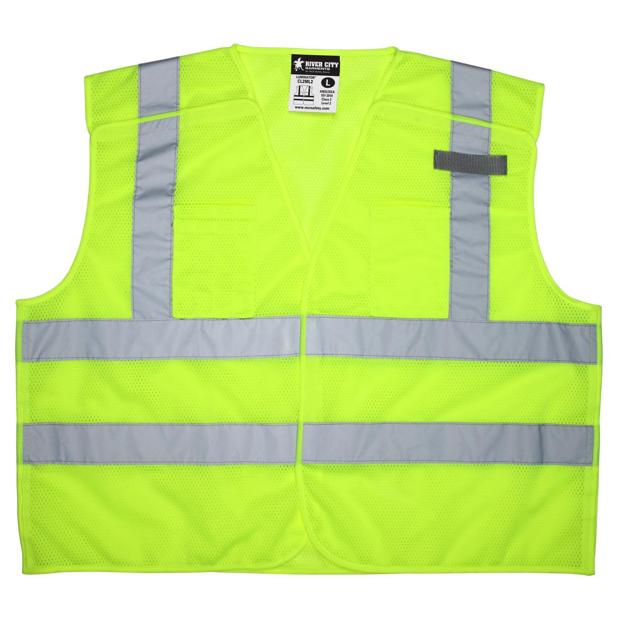Yellow/Lime Safety Vest - MCR Safety - Reflective Mesh