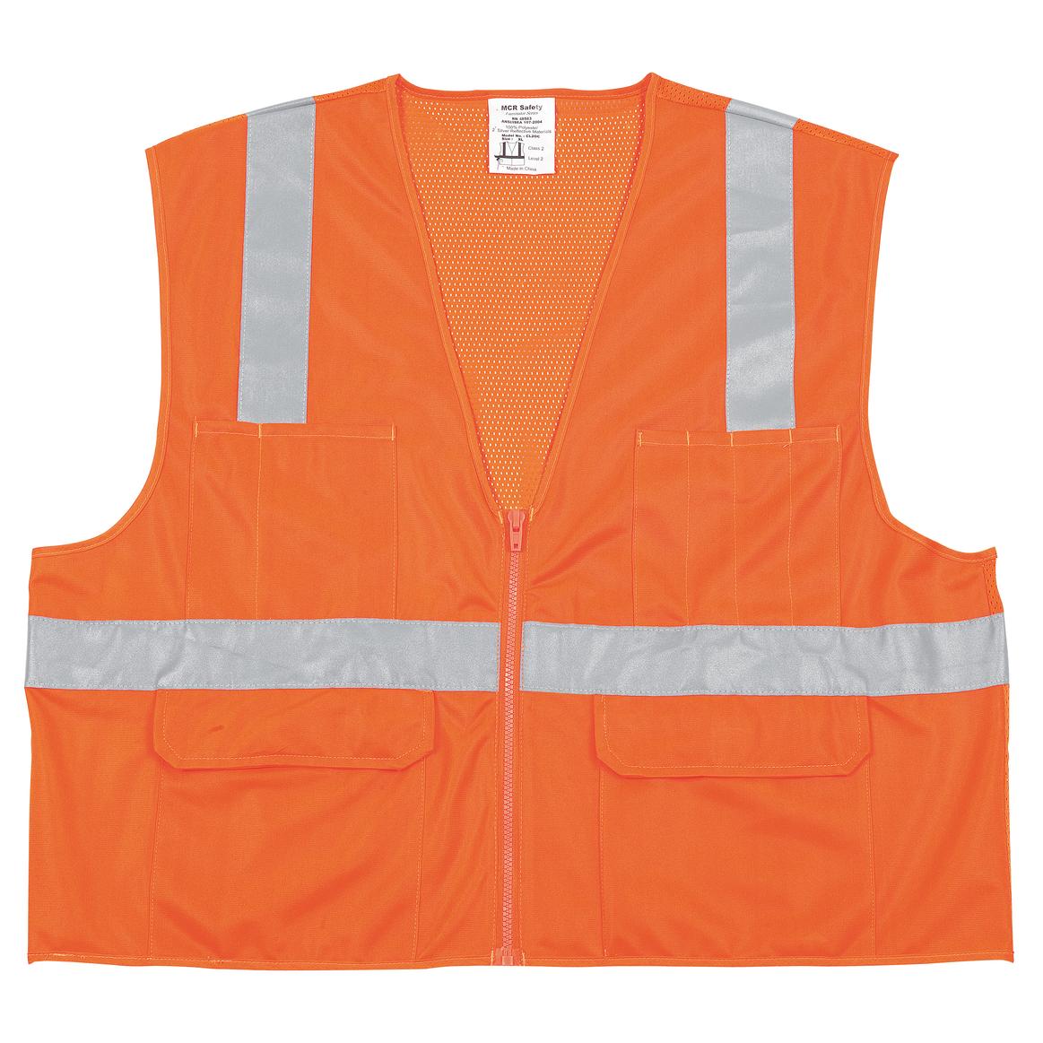 Orange Safety Vest - MCR Safety - High Visibility