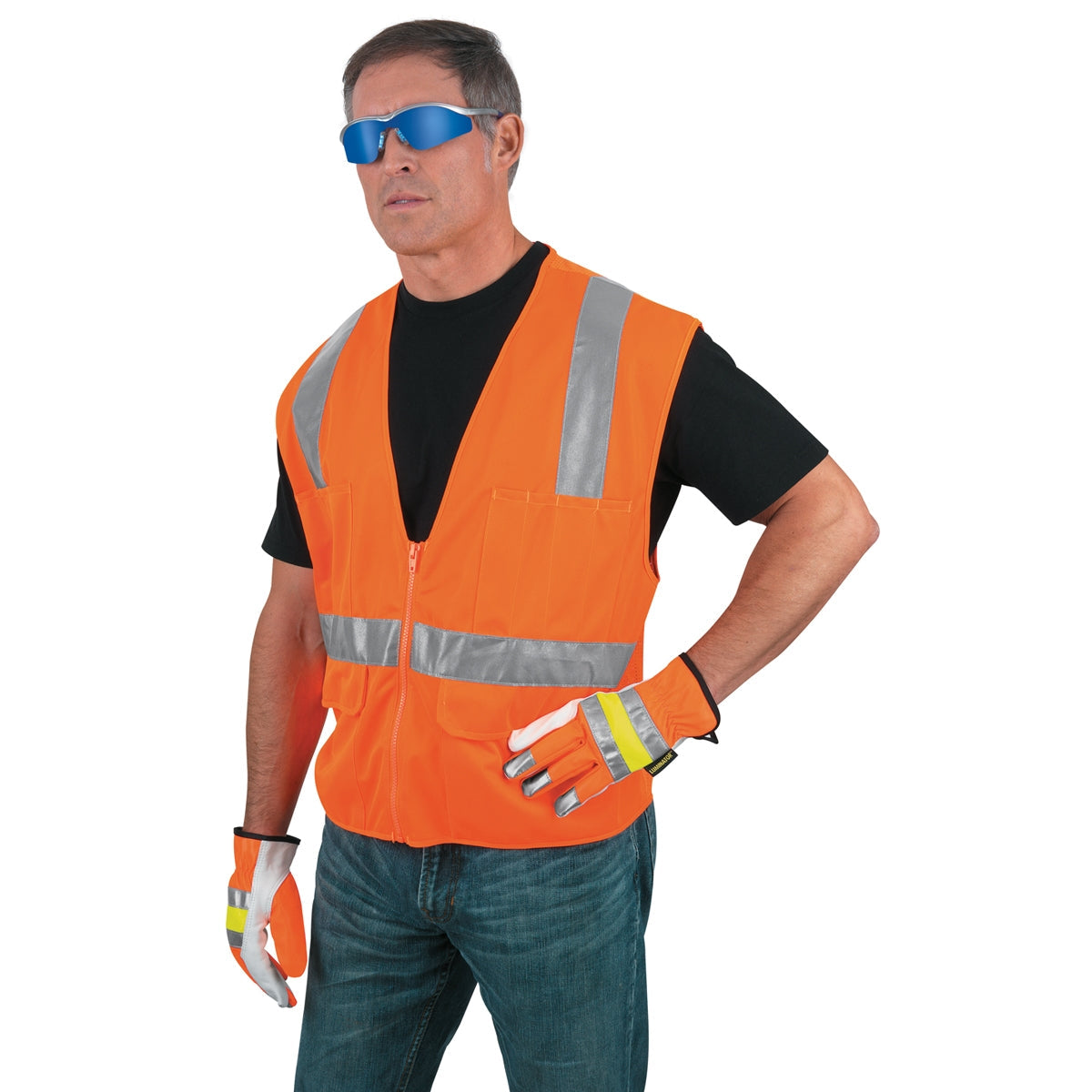 Orange Safety Vest - MCR Safety - High Visibility