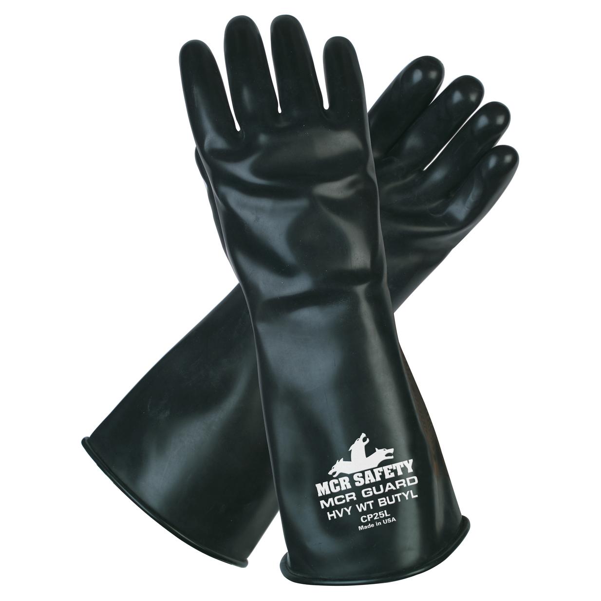 25 mil Smooth Finish Rubber Gloves - MCR Safety - Butyl