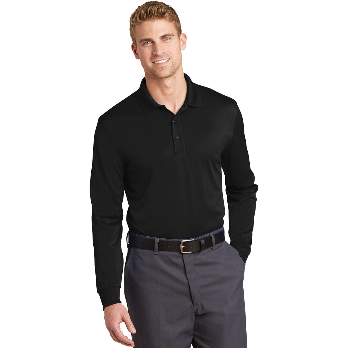 Black Polo Shirt - Cornerstone - Snag-Proof Fabric