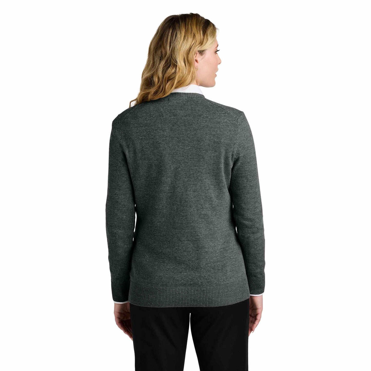 Aegean Blue Sweater - Port Authority - V-Neck Design