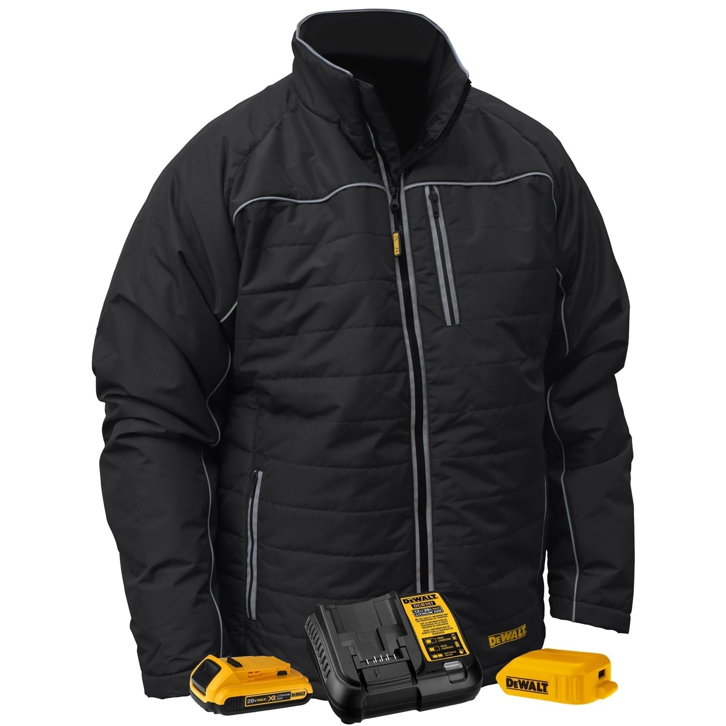 Black Heated Jacket - DeWalt - Durable Polyester