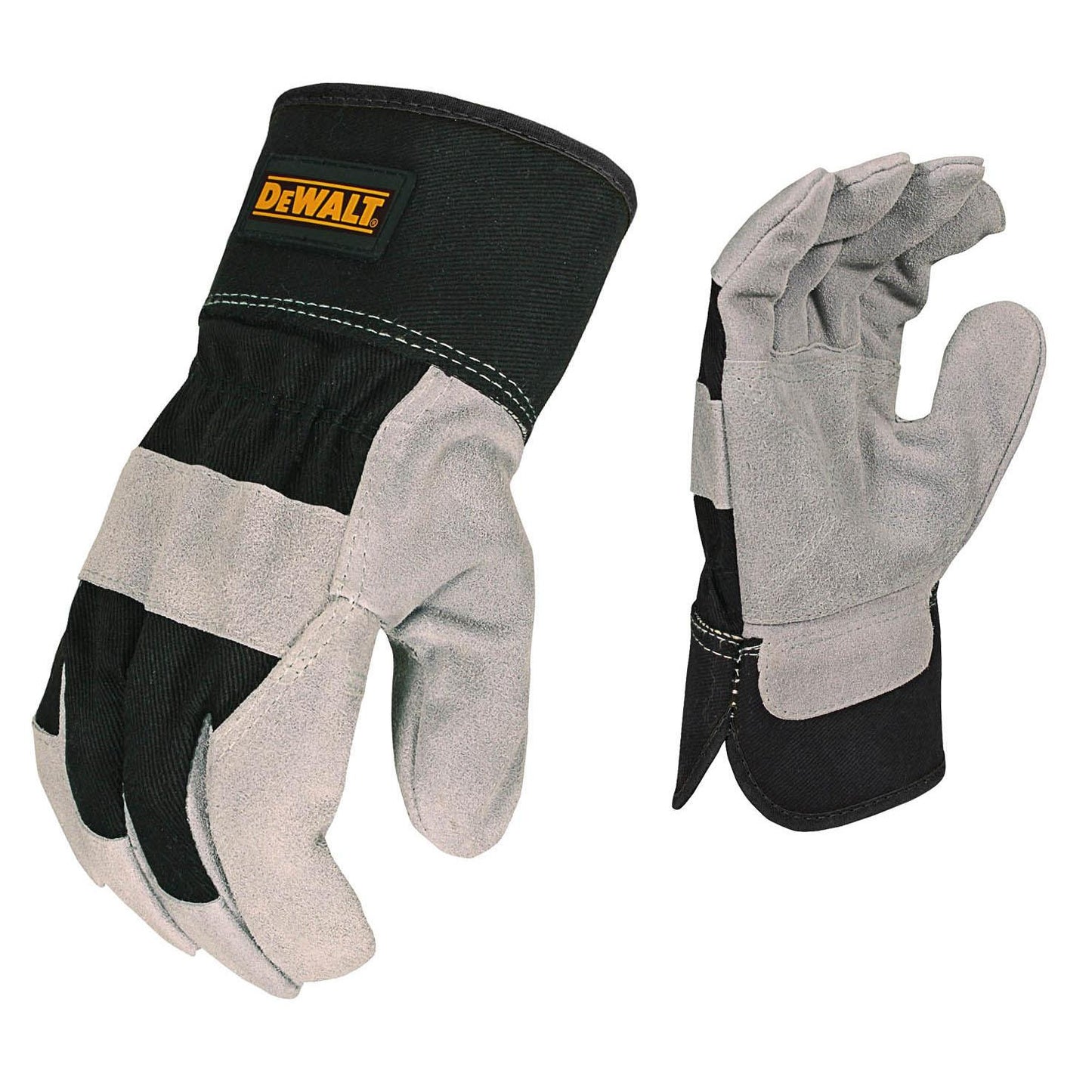 Black/Gray Leather Gloves - DeWalt - Durable Split Cowhide