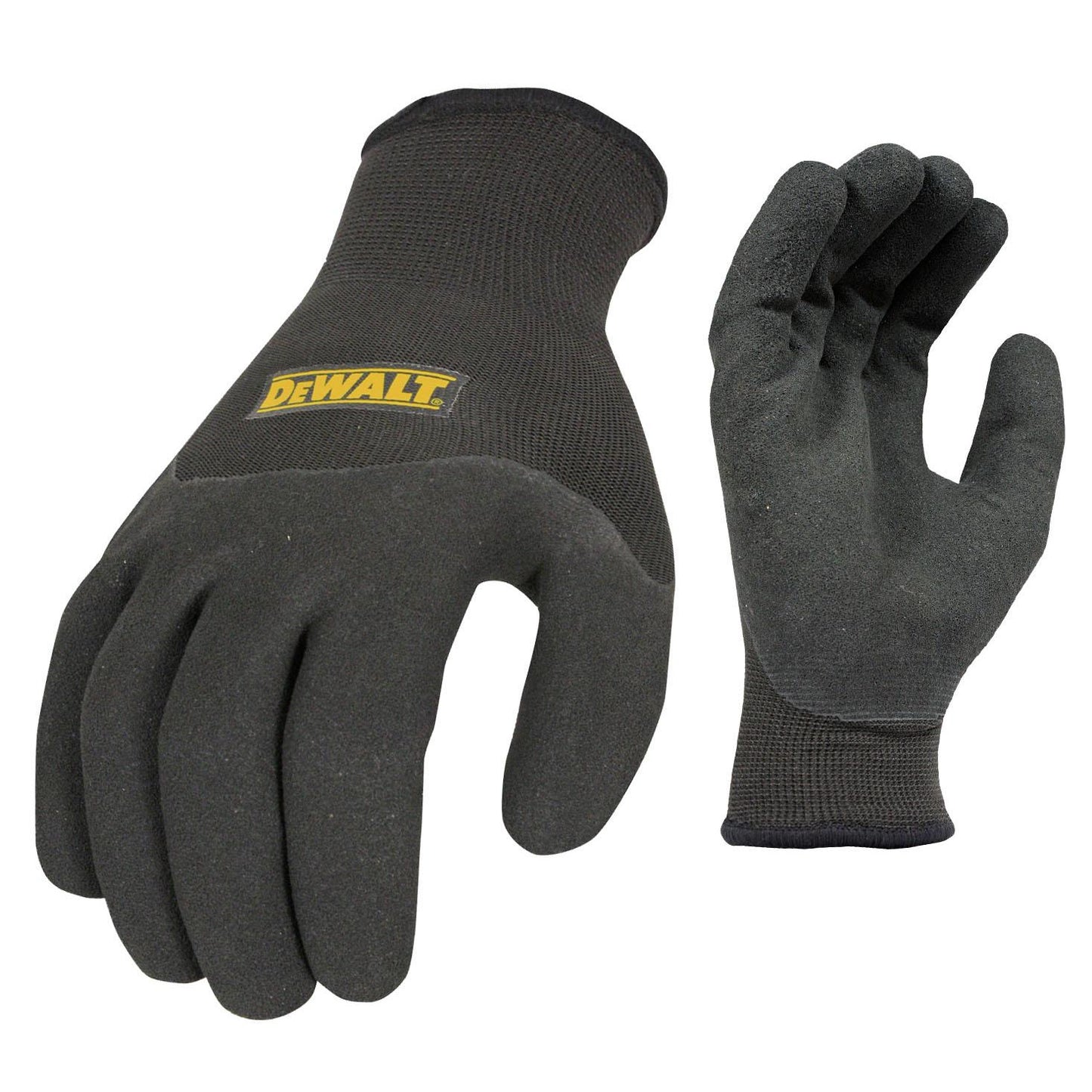 Black String Knit Gloves - DeWalt - Warm Thermal Design