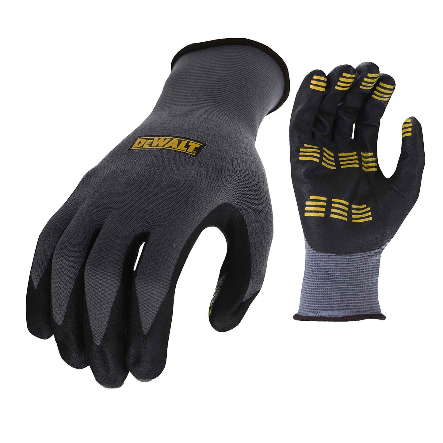 Gray String Knit Gloves - DeWalt - Tread Grip Design