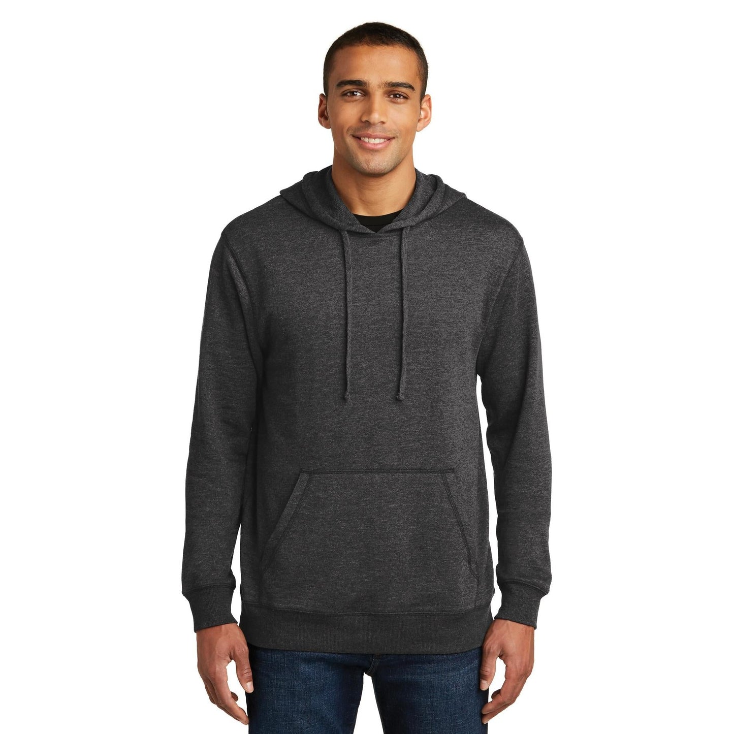 Heathered Black Hoodie - District - Lightweight Fleece