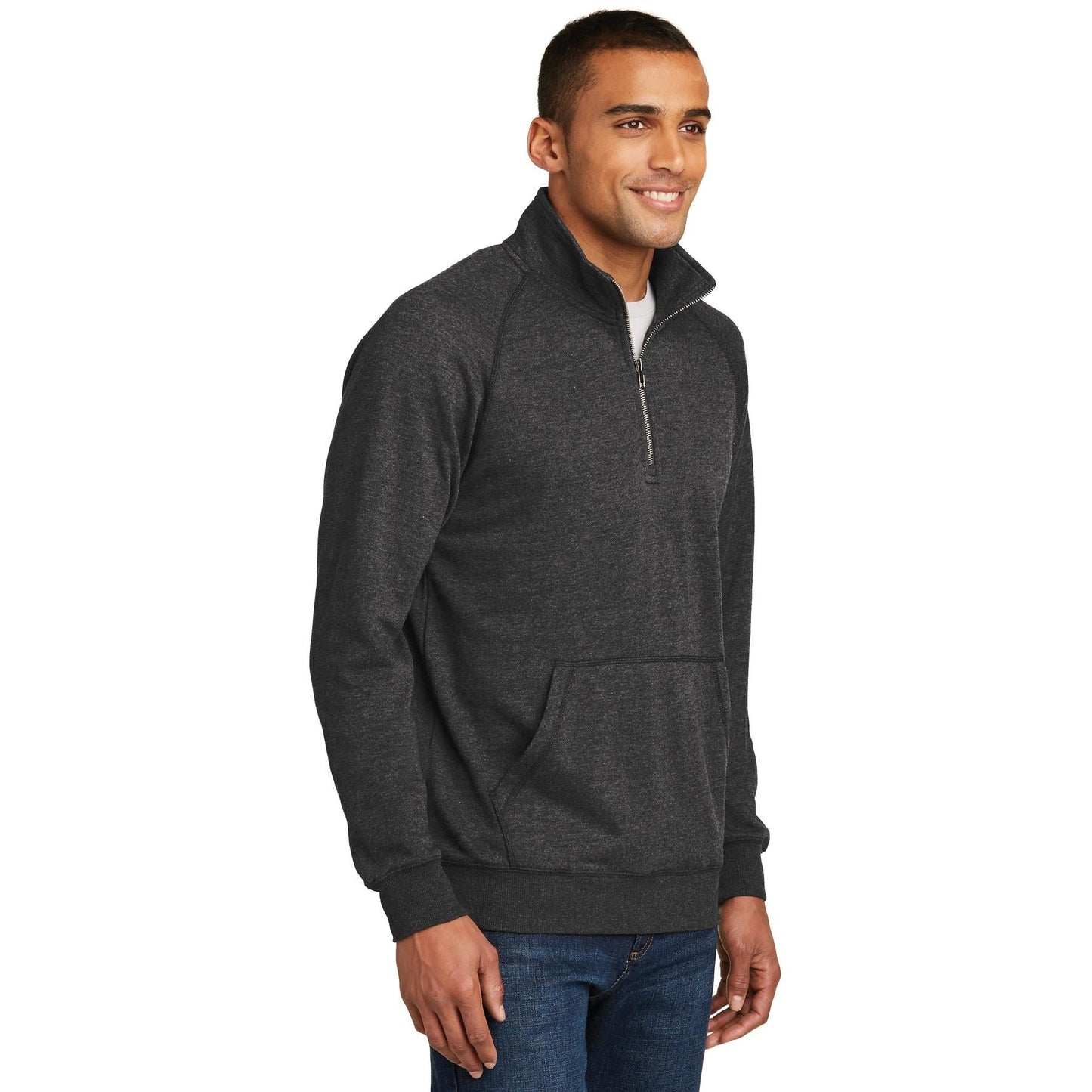 Heathered Black Sweatshirt - District - Cozy Fleece - Casual