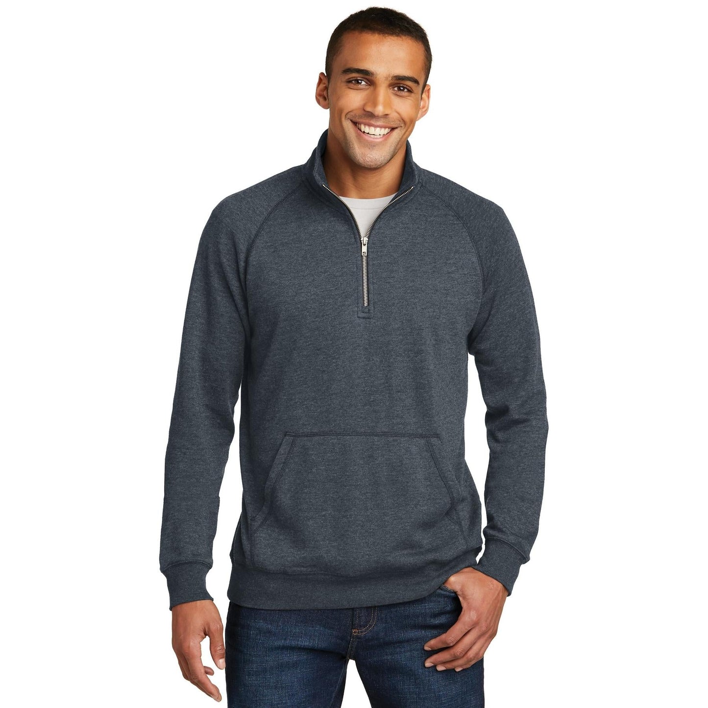 Heathered Black Sweatshirt - District - Cozy Fleece - Casual