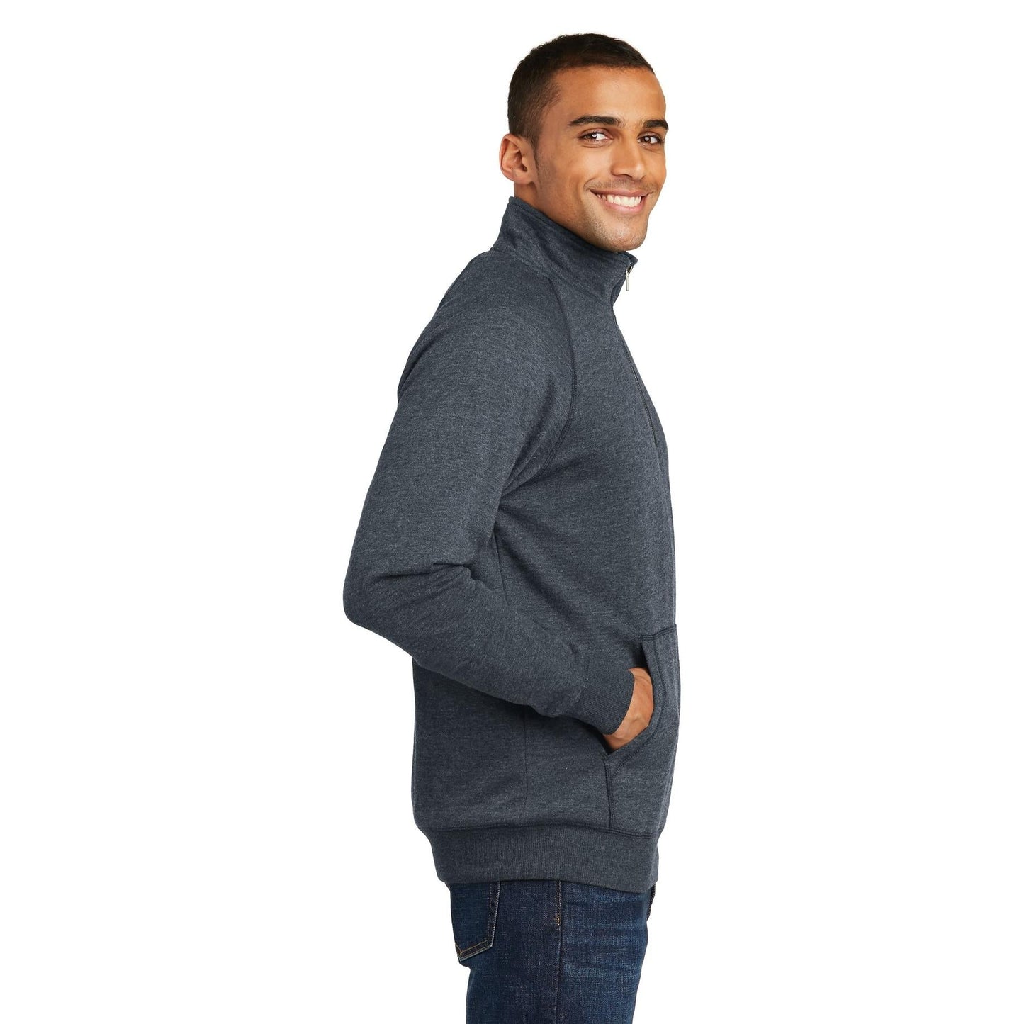 Heathered Black Sweatshirt - District - Cozy Fleece - Casual