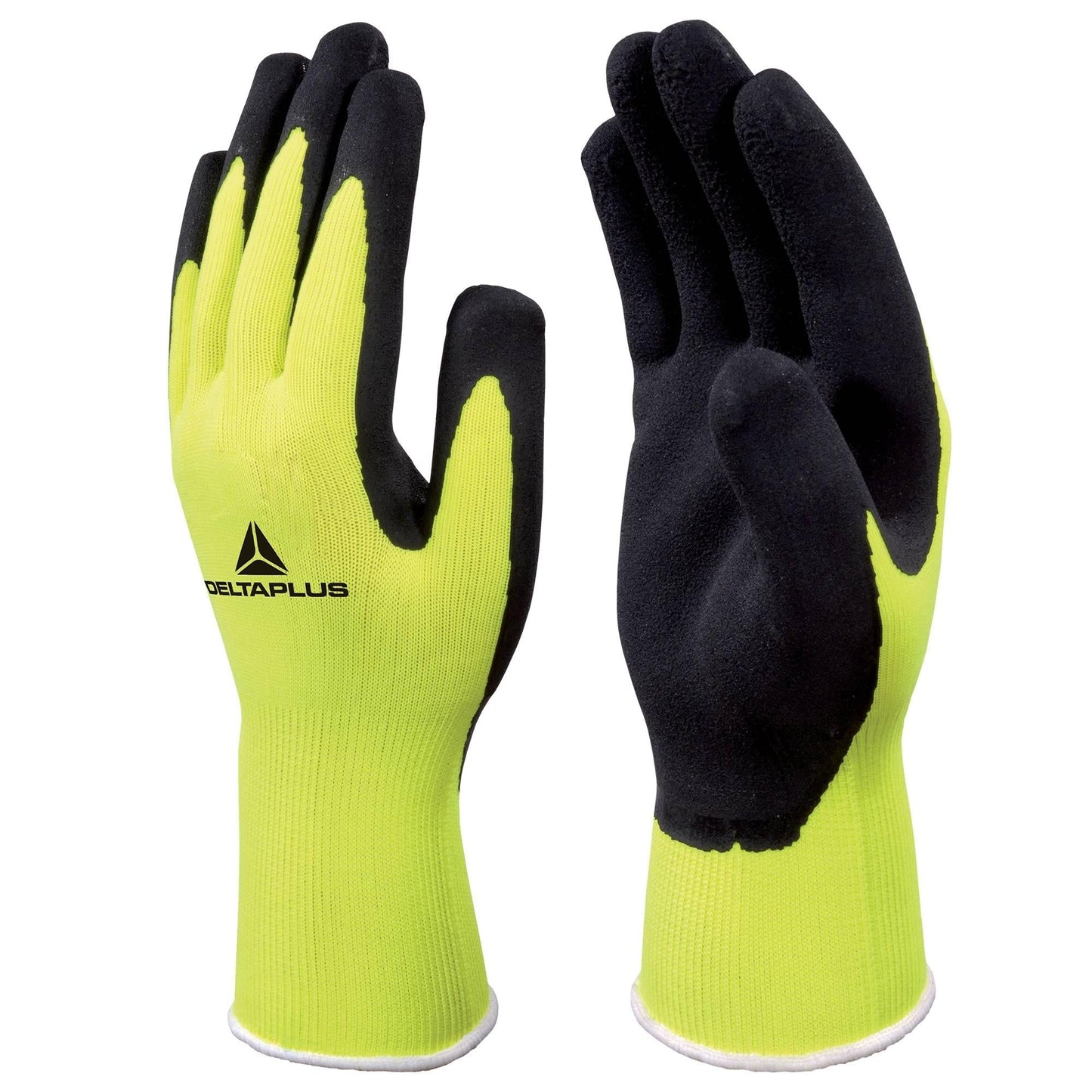 Yellow/Lime String Knit Gloves - Delta Plus - Latex Coated