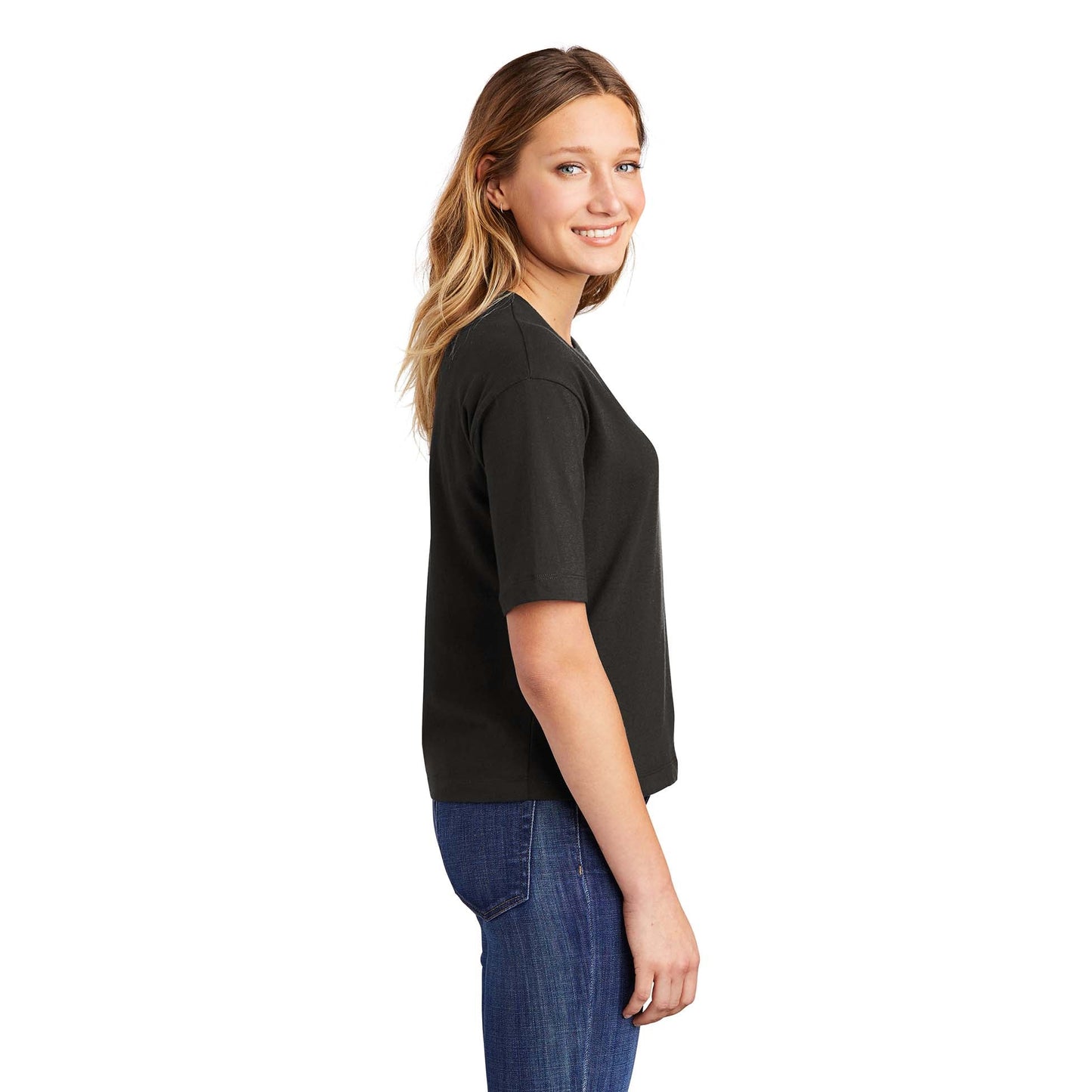 Black T-Shirts - District - Stylish Boxy Tee