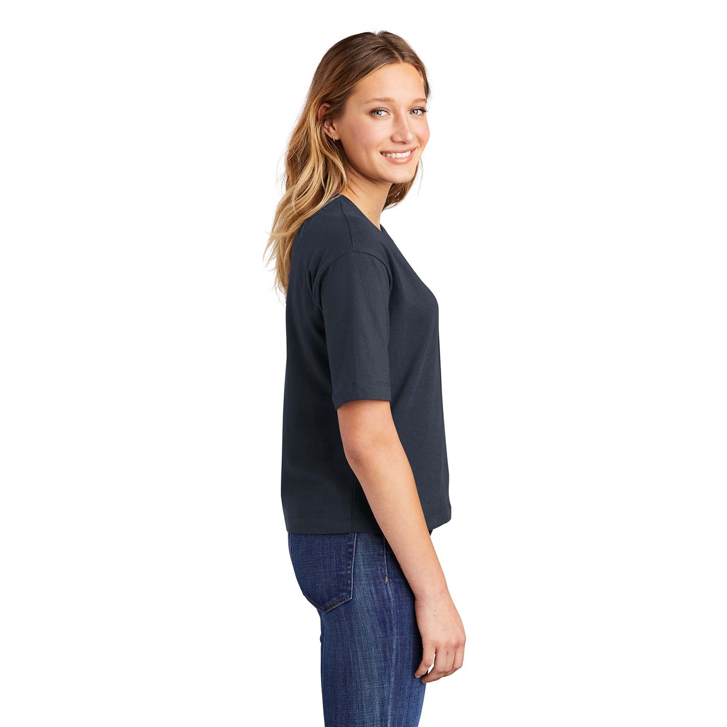 Black T-Shirts - District - Stylish Boxy Tee
