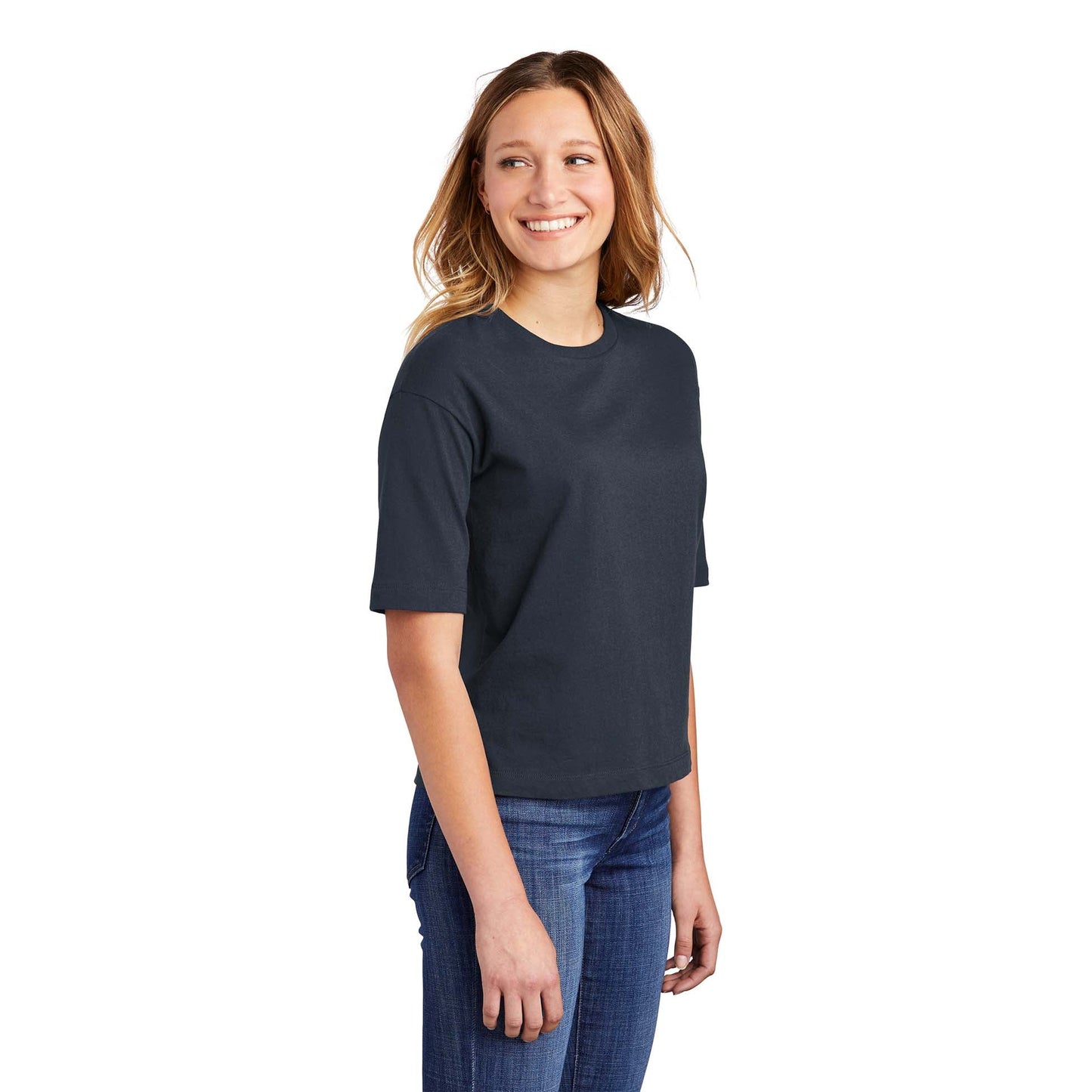 Black T-Shirts - District - Stylish Boxy Tee