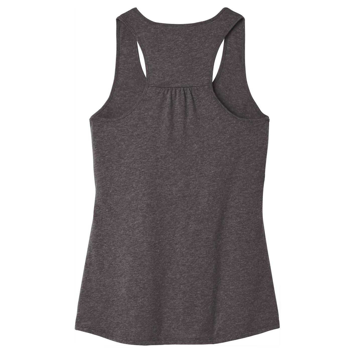 Black Tank Tops - District - Stylish Gathered Back - Cotton Blend