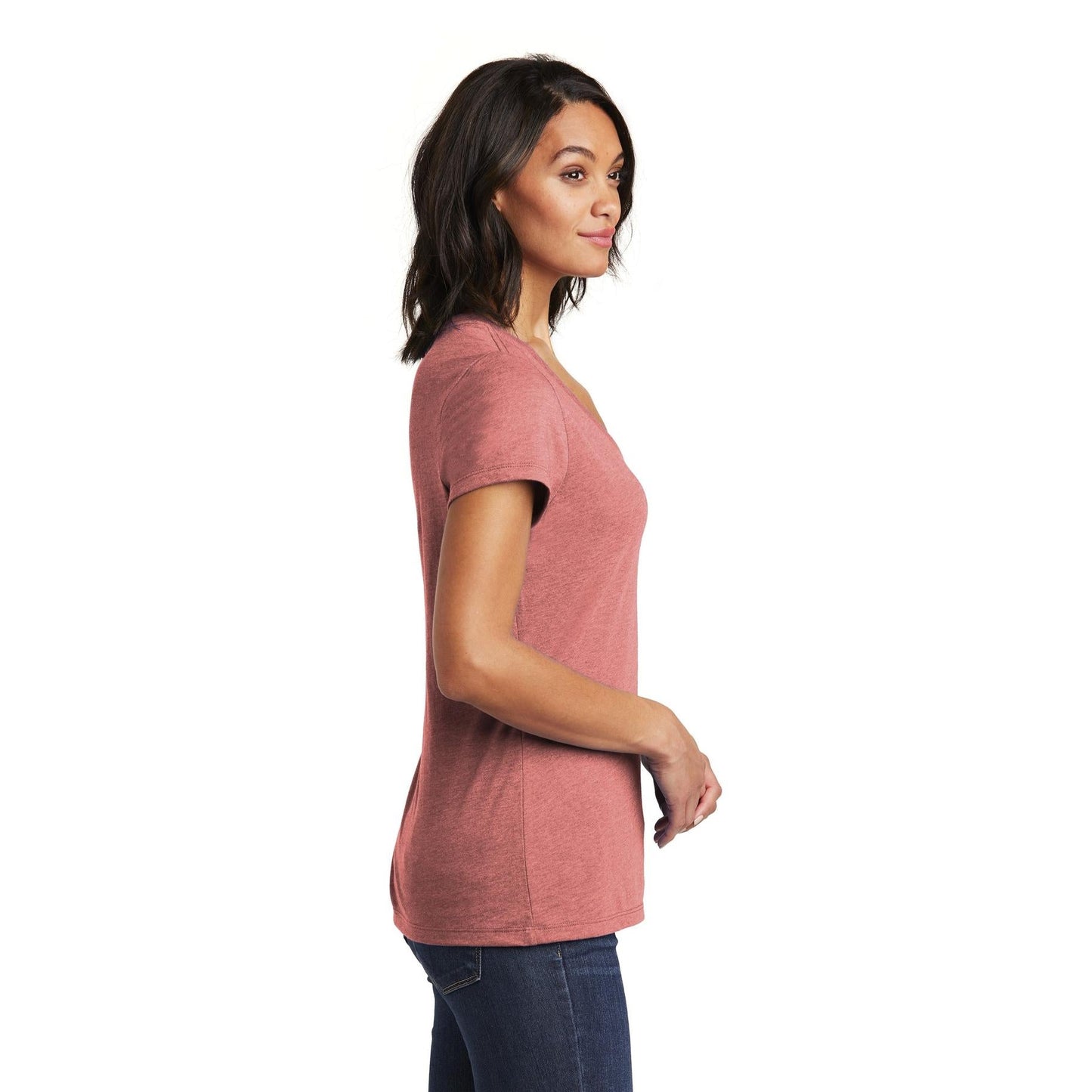 Black T-Shirts - District - Soft V-Neck - Stylish Fit - Soft Fabric