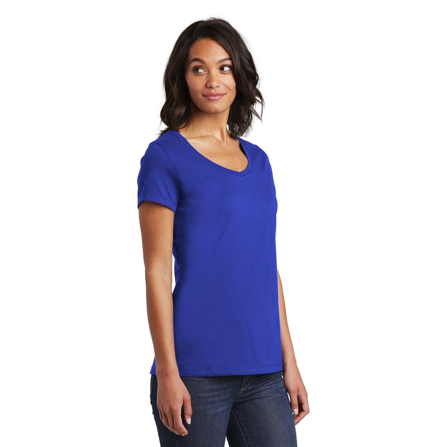 Black T-Shirts - District - Soft V-Neck - Stylish Fit - Soft Fabric