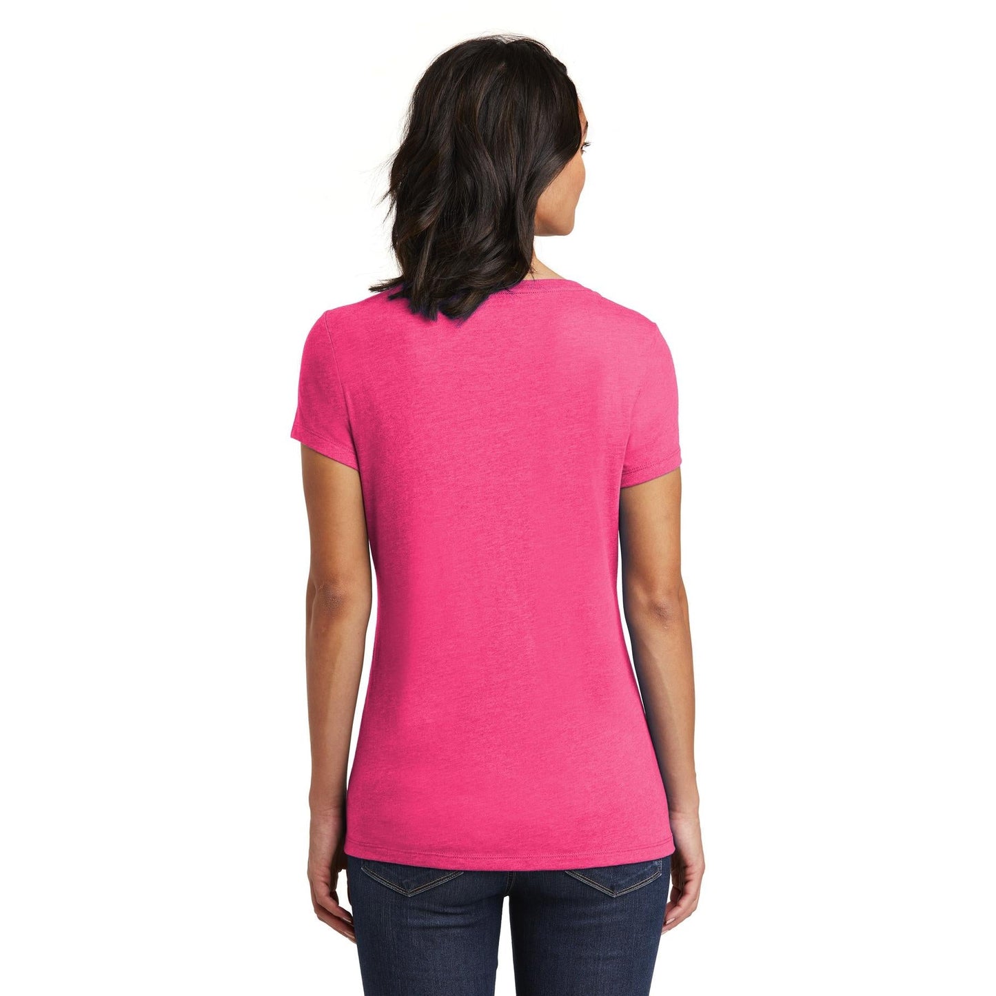Black T-Shirts - District - Soft V-Neck - Stylish Fit - Soft Fabric