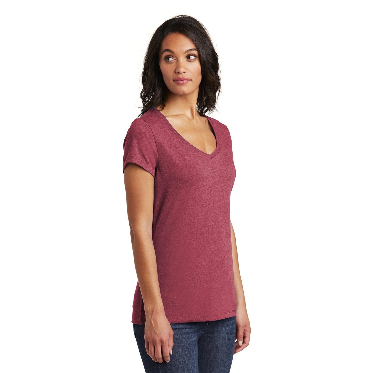 Black T-Shirts - District - Soft V-Neck - Stylish Fit - Soft Fabric