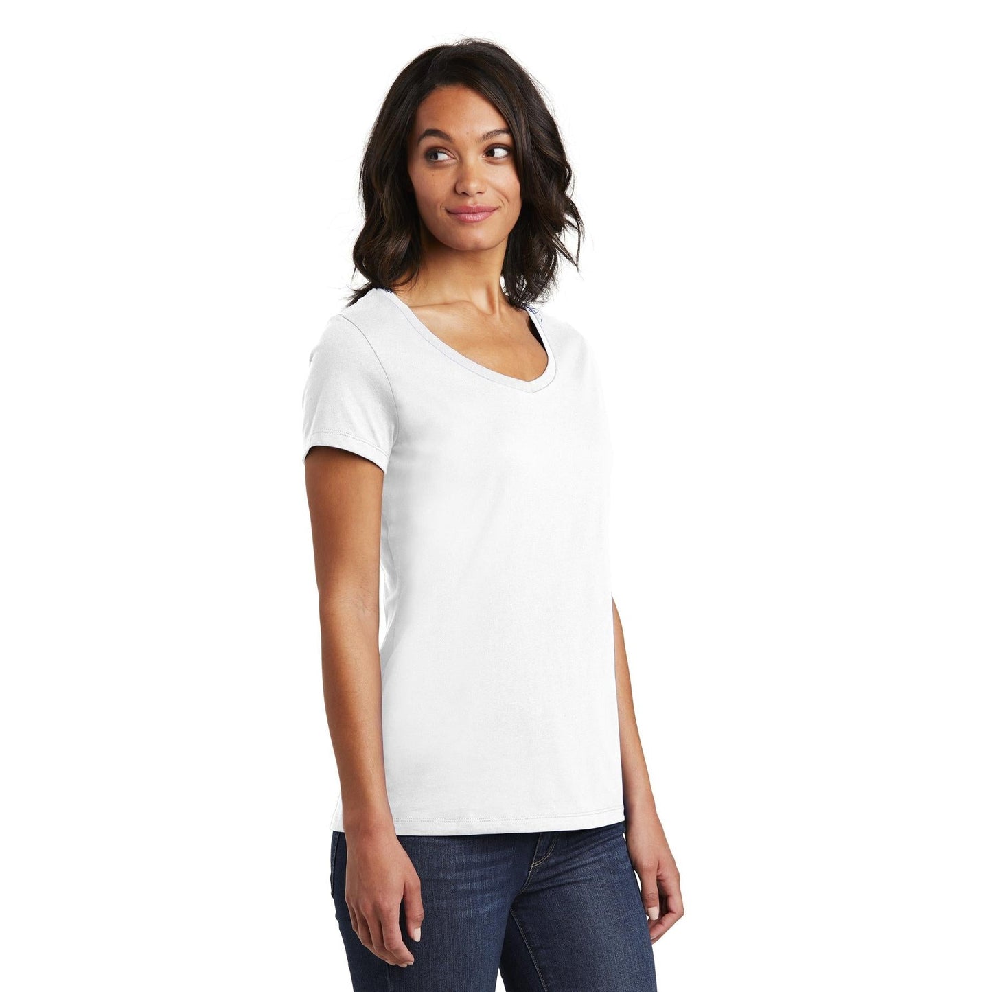 Black T-Shirts - District - Soft V-Neck - Stylish Fit - Soft Fabric