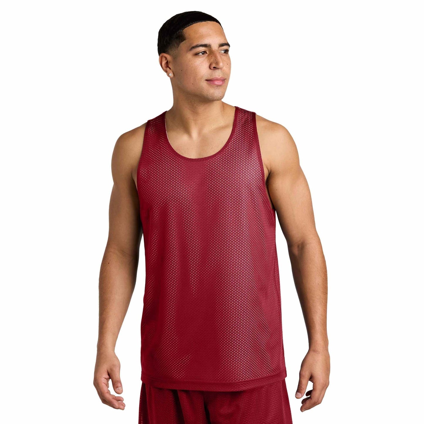 Black/Deep Red Tank Tops - Sport-Tek - Moisture-Wicking