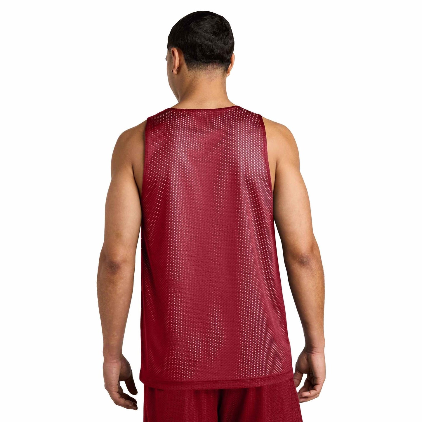 Black/Deep Red Tank Tops - Sport-Tek - Moisture-Wicking
