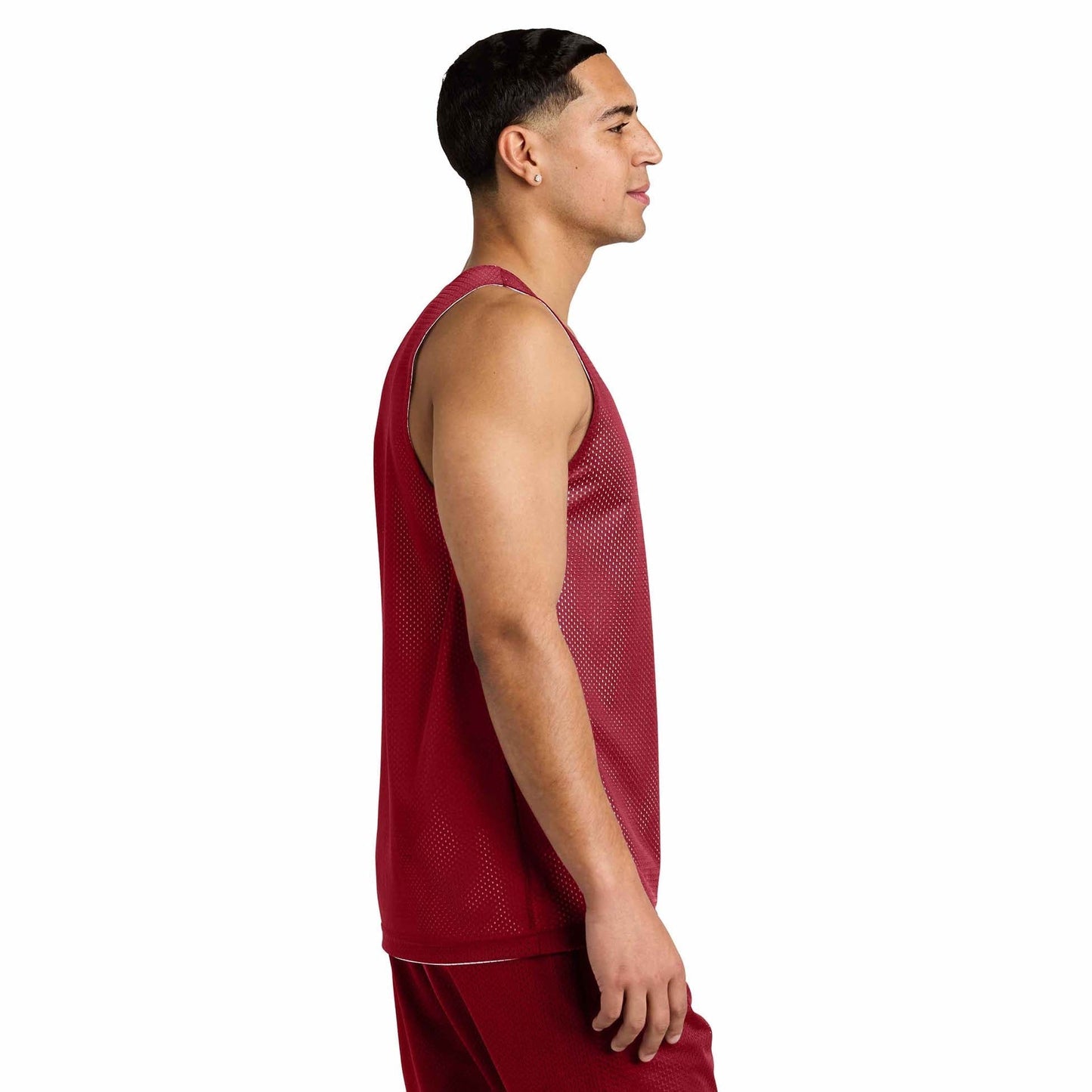 Black/Deep Red Tank Tops - Sport-Tek - Moisture-Wicking