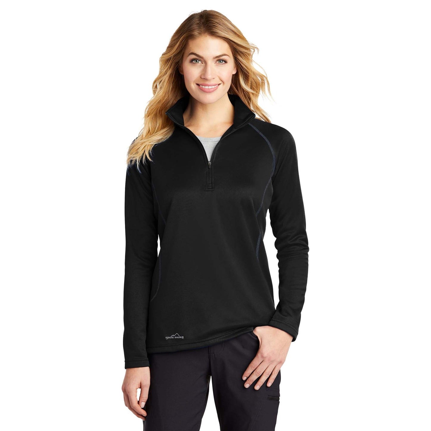 Black Smooth Sweatshirt - Eddie Bauer - Versatile Fleece