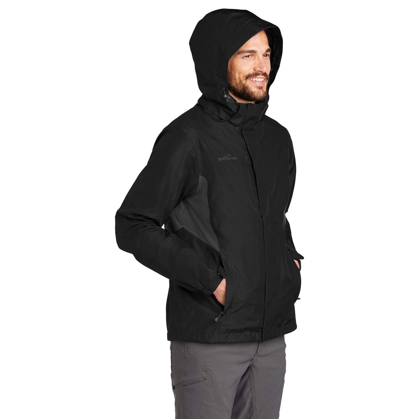 Black/Steel Grey Jacket - Eddie Bauer - Waterproof Design