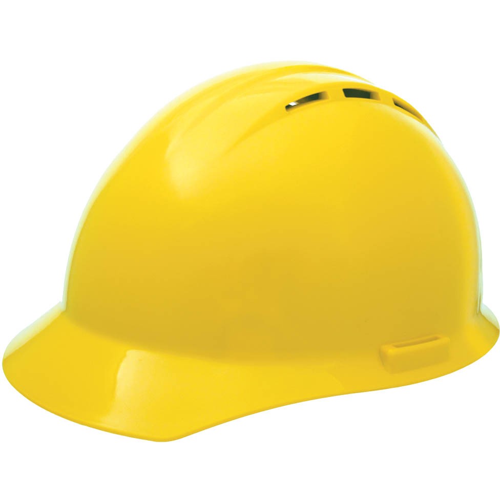 Hi-Viz Lime Hard Hats - ERB by Delta Plus - Vented Design