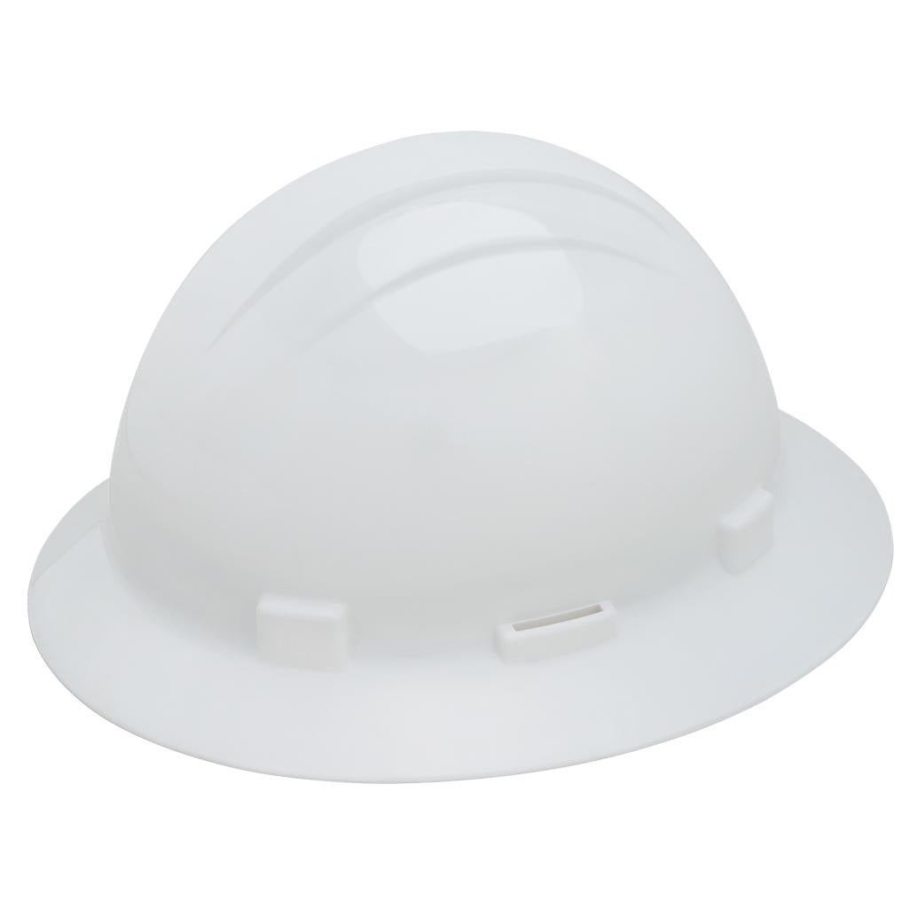White Hard Hats - ERB - Slotted Full Brim Design