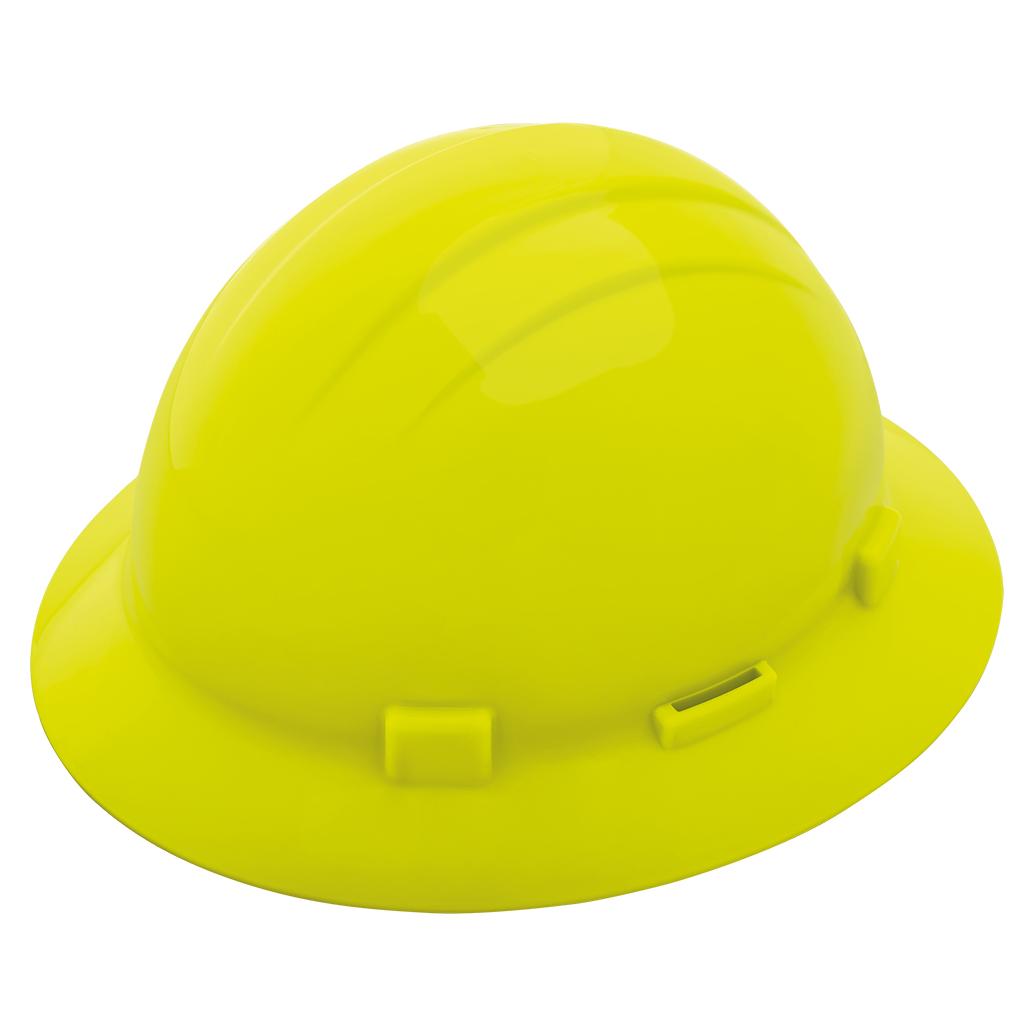 White Hard Hats - ERB - Slotted Full Brim Design