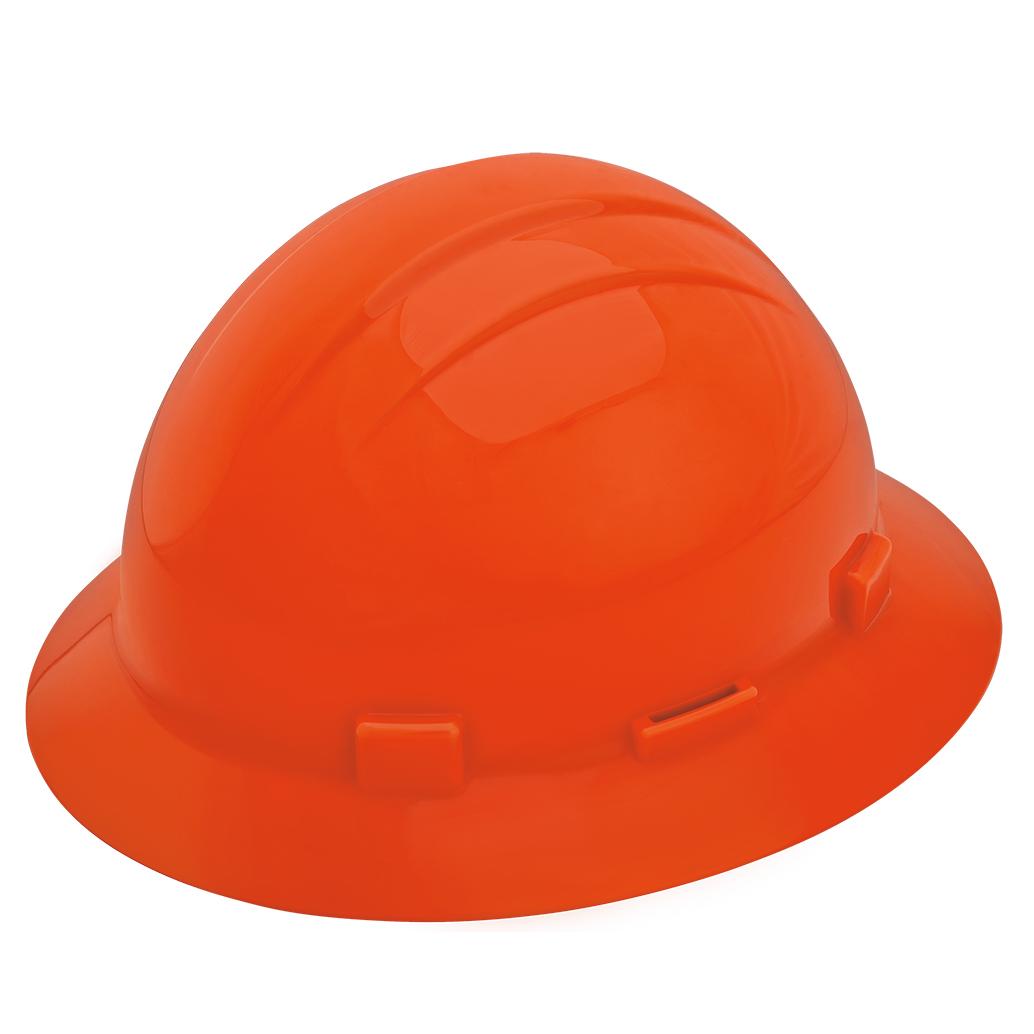 White Hard Hats - ERB - Slotted Full Brim Design