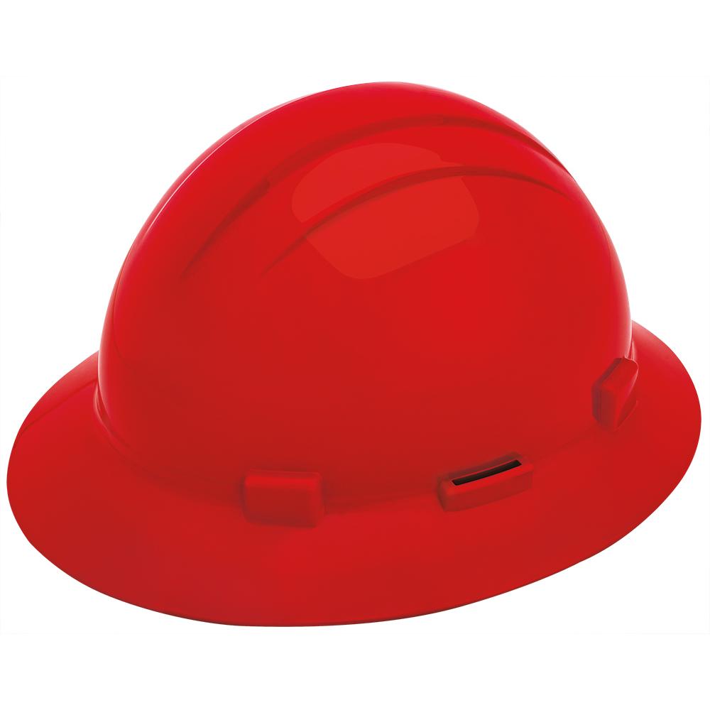 White Hard Hats - ERB - Slotted Full Brim Design