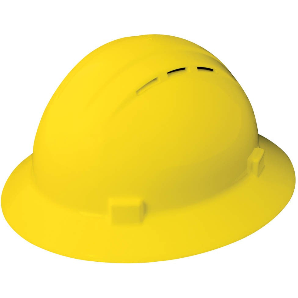Hi-Viz Lime Hard Hats - ERB - Vented, Comfortable Fit