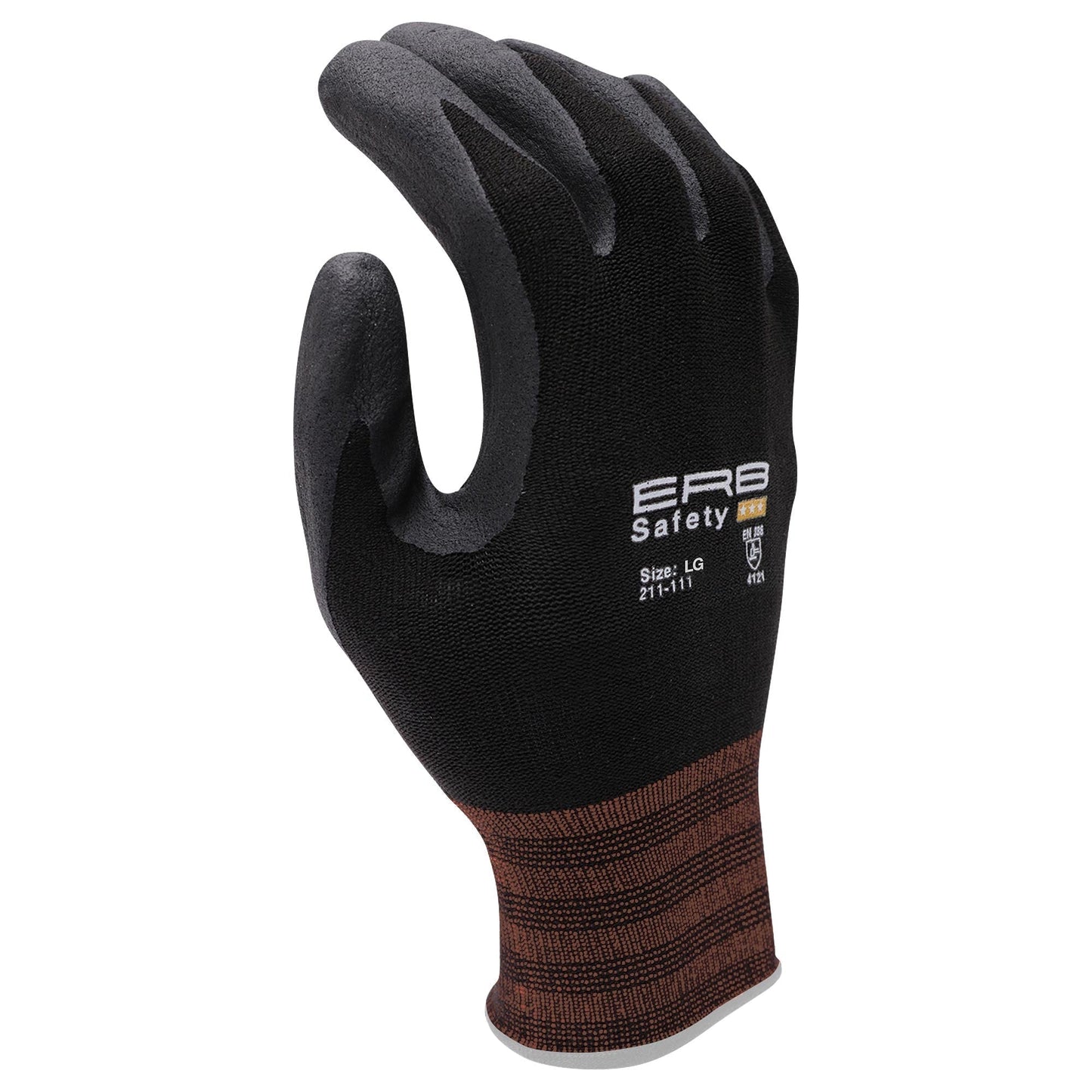 Black String Knit Gloves - ERB by Delta Plus - Comfortable Grip