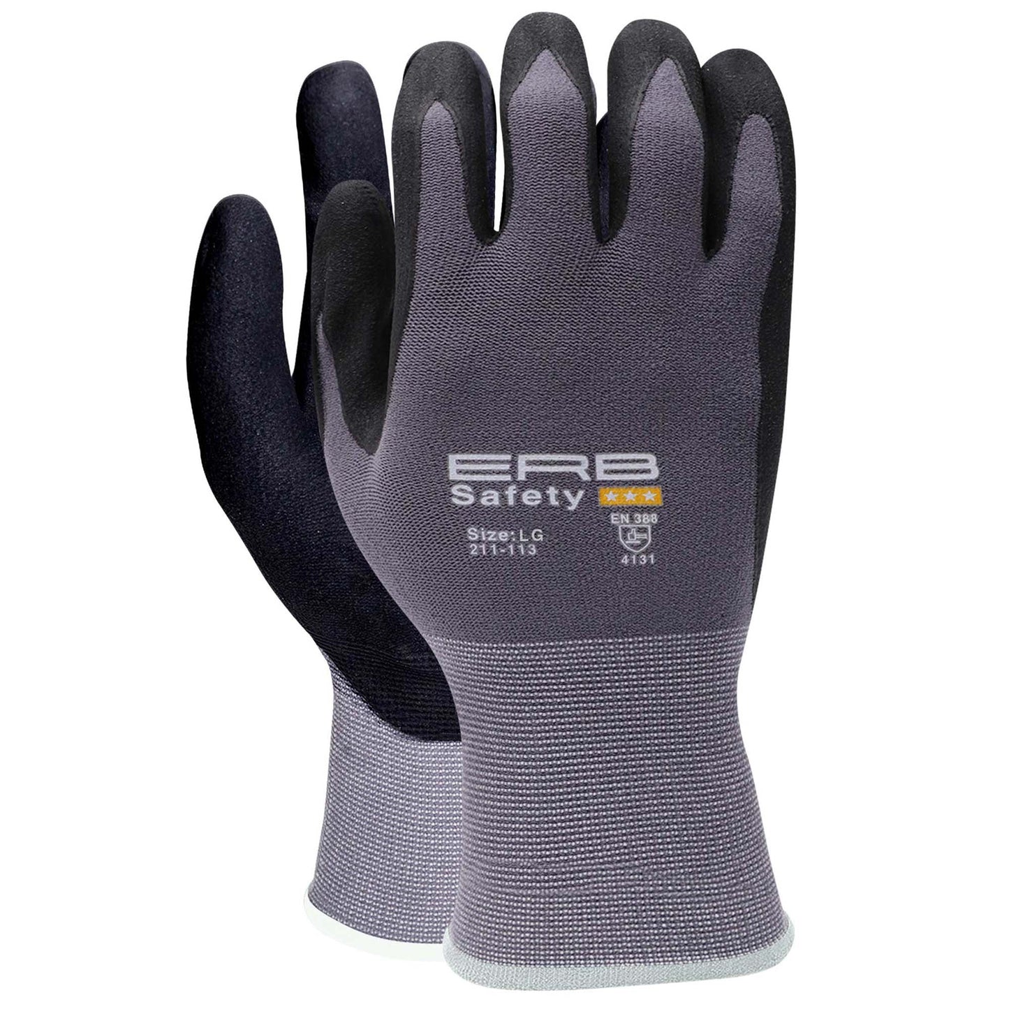 Gray Knit Gloves - ERB by Delta Plus - Nitrile Coating