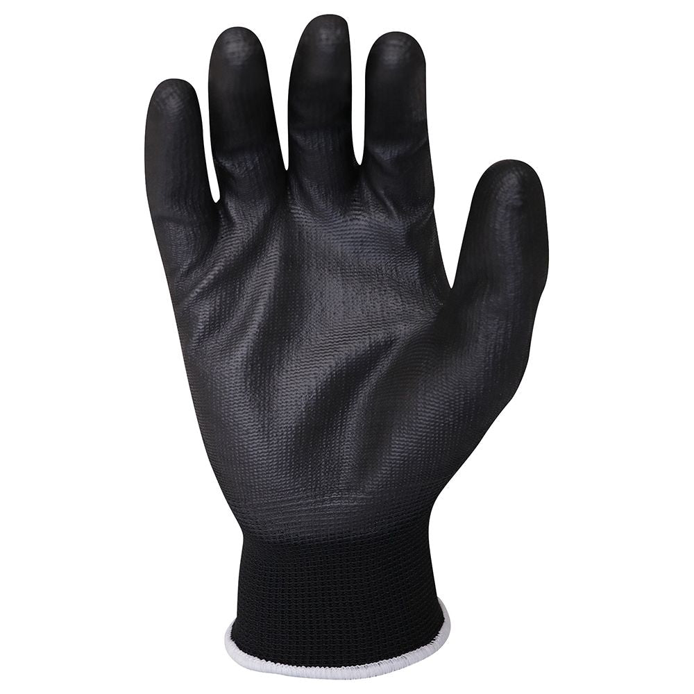 Black String Knit Gloves - ERB - Polyurethane Coated