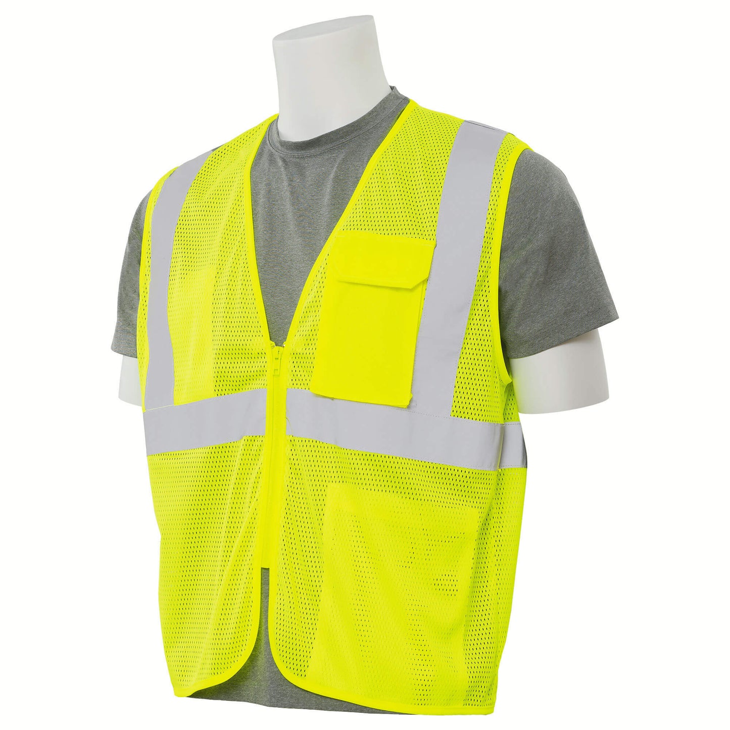 Yellow/Lime Safety Vest - ERB - Reflective Mesh Design