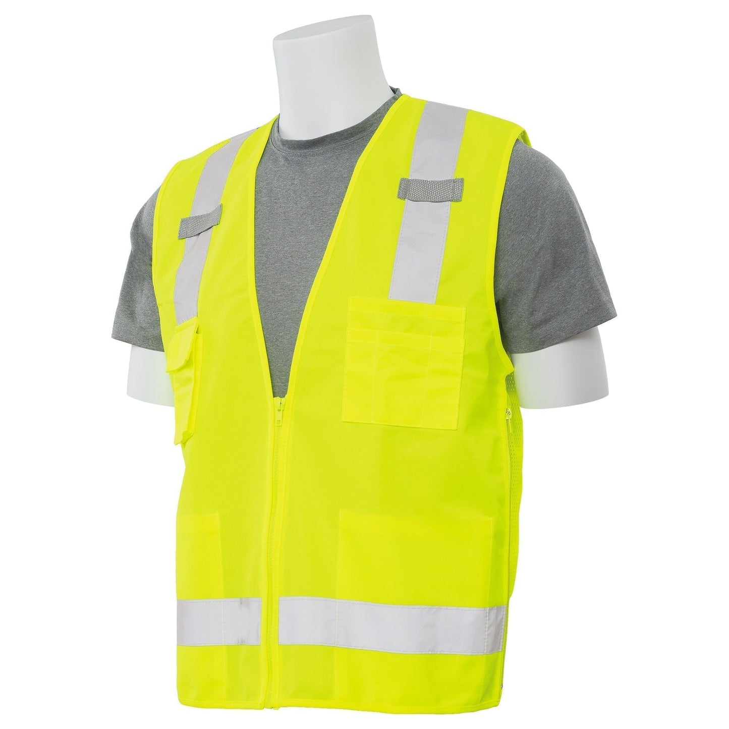 Yellow/Lime Safety Vest - ERB - Zipper Closure