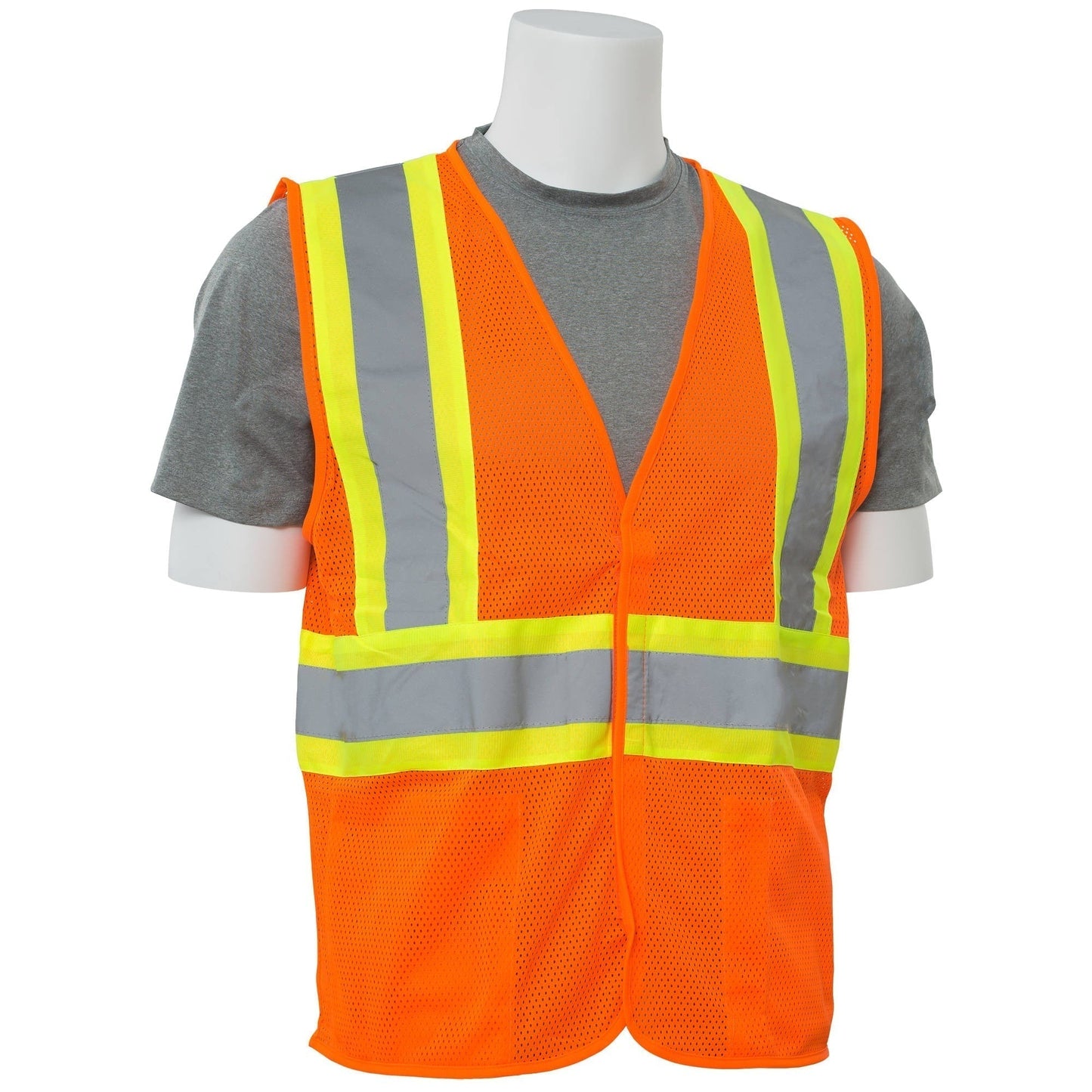 Yellow/Lime Safety Vests - ERB - Two-Tone Mesh Design