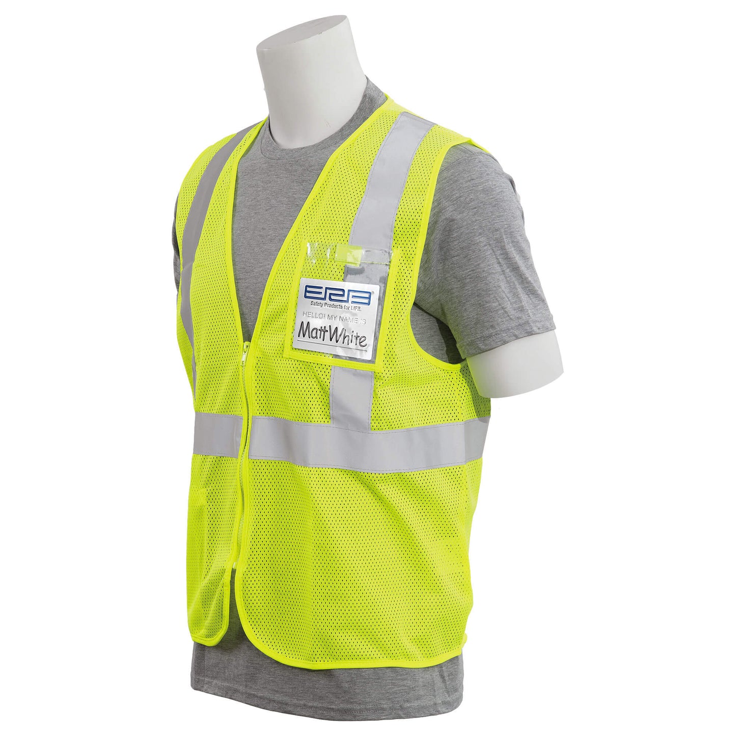 Yellow/Lime Safety Vest - ERB - Mesh with ID Pocket